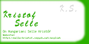kristof selle business card
